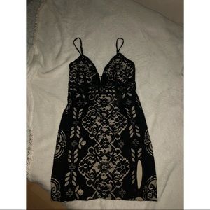 black side cut dress